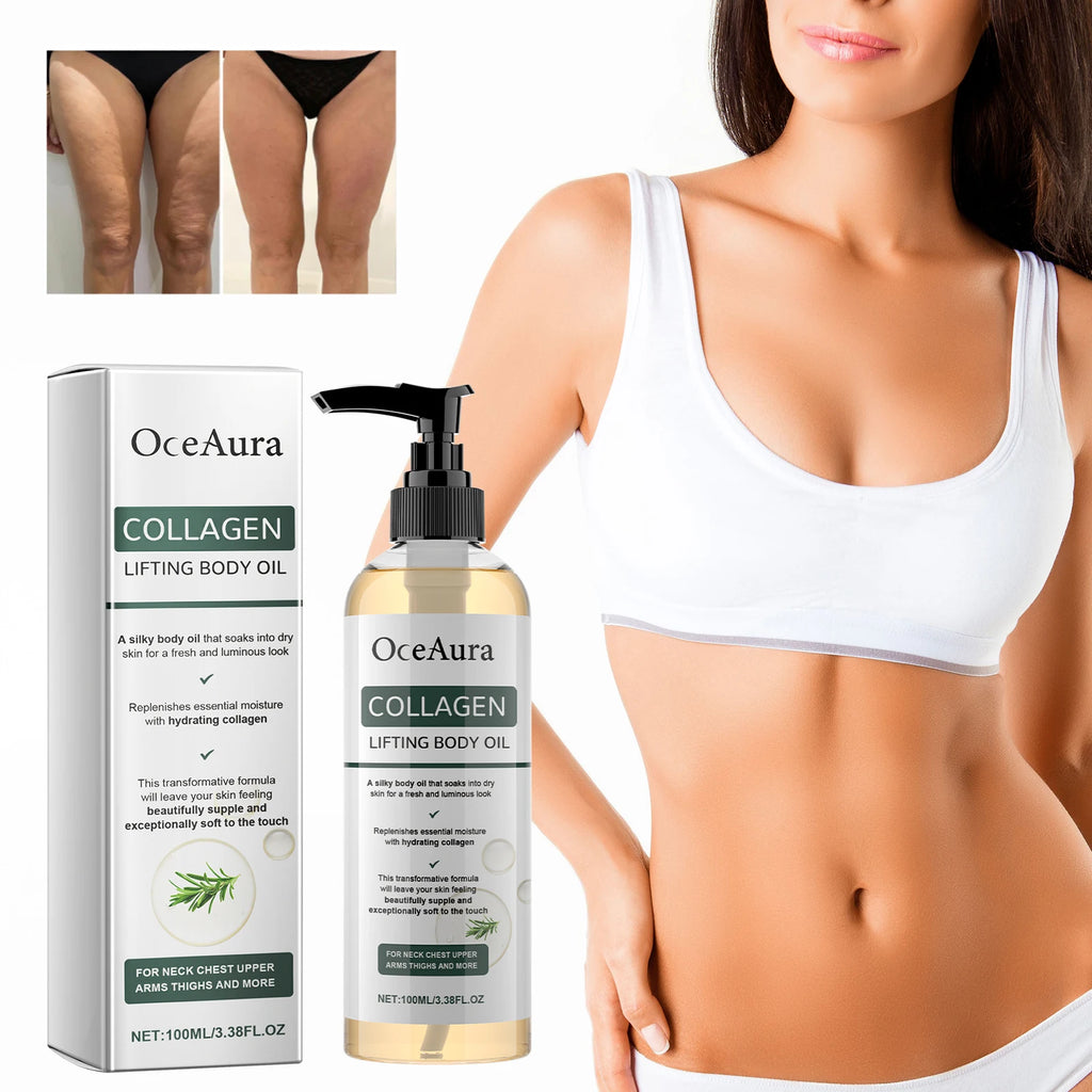 Huile corporelle raffermissante au collagène, hydratation en profondeur, raffermissante pour bras, ventre et extrait de graisse, huile essentielle de Massage pour la peau du corps entier, 100ml