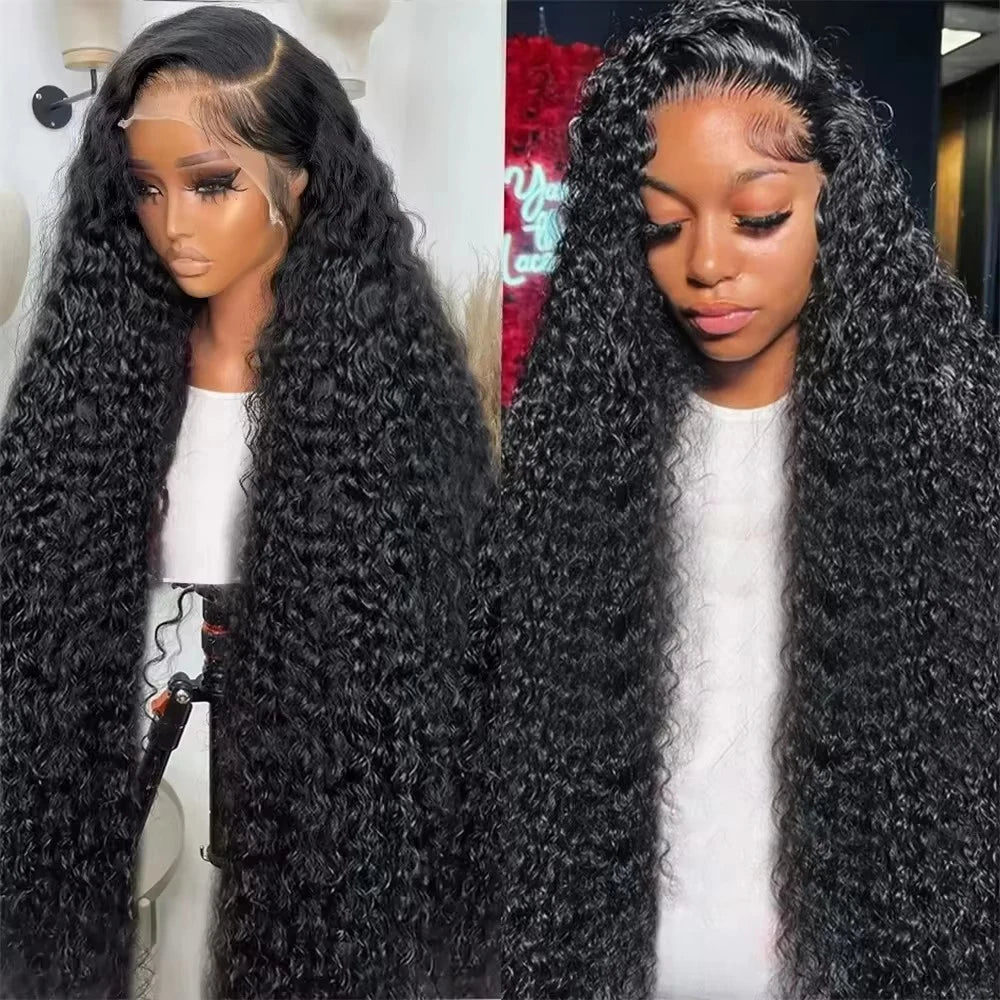 Perruque Cheveux Humains Deep Wave 46 Pouces – Lace Frontale HD 13x6, Ligne de Cheveux Naturelle Pré-Épilée.