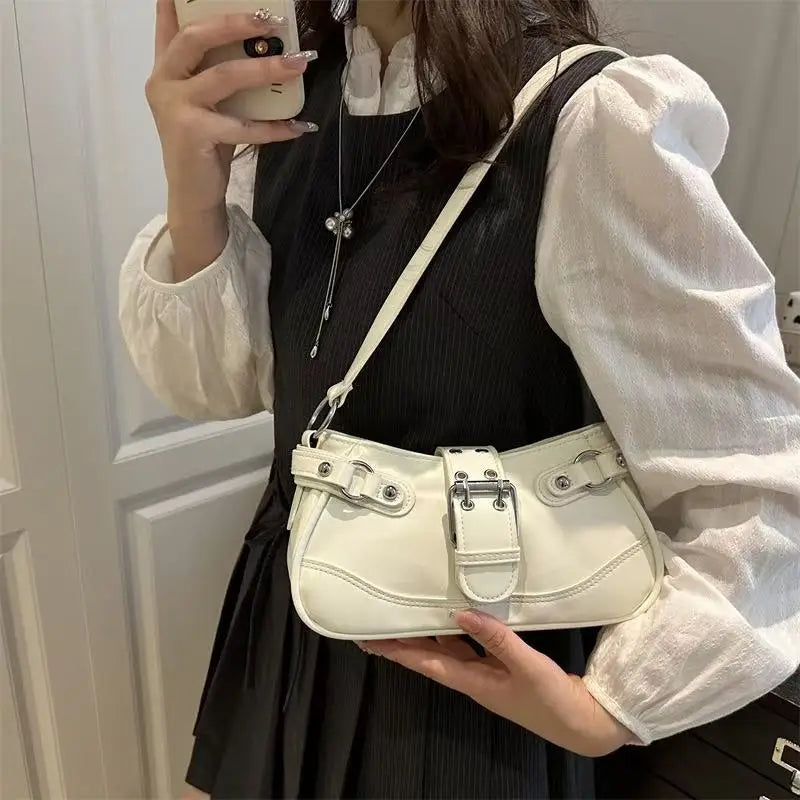 Sacs pour femmes 2025 – nouveau modèle tendance et polyvalent, sac rétro “hot girl” sous le bras, sac niche texturé en forme de croissant, sac à bandoulière simple ou porté en crossbody