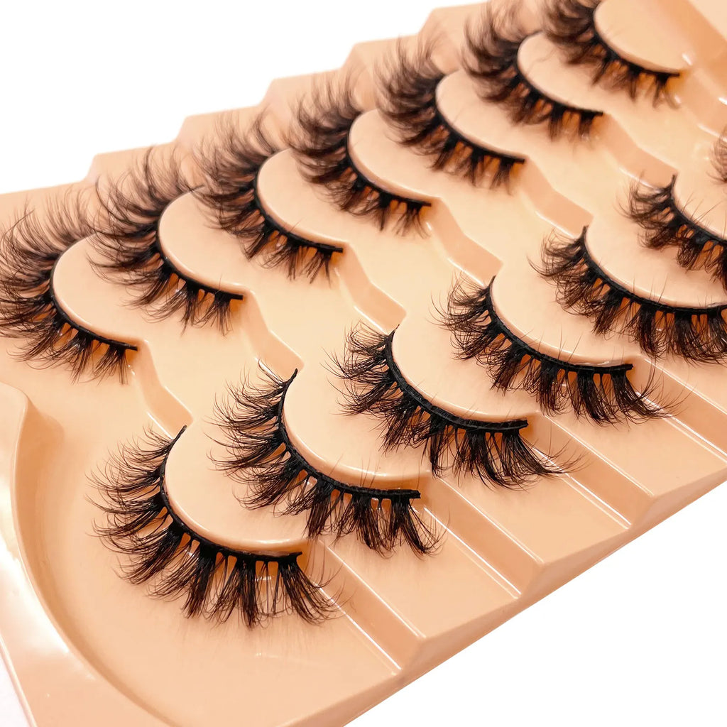 Nouveau 7 paires de faux cils épais, simulation 3D en fourrure de vison, faux cils dramatiques, vente en gros, fabrication de faux cils pleine ligne