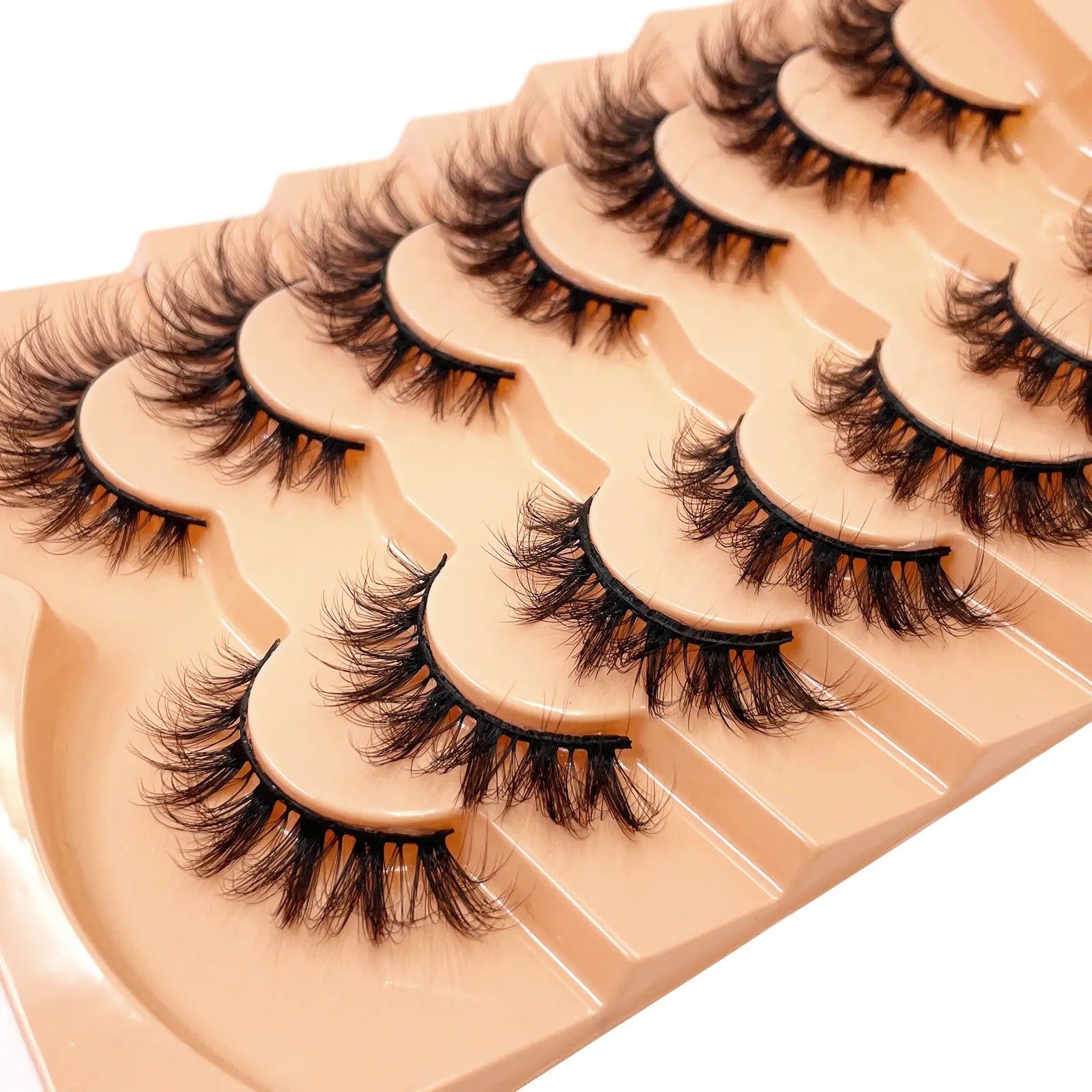 Nouveau 7 paires de faux cils épais, simulation 3D en fourrure de vison, faux cils dramatiques, vente en gros, fabrication de faux cils pleine ligne