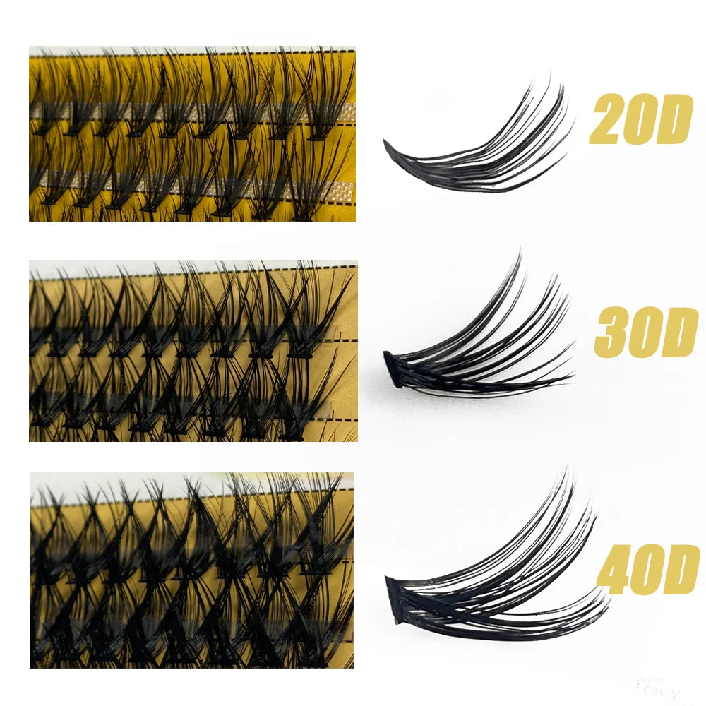 Extensions de cils en vison 20D/30D, 1 boîte/60 bouquets, extensions de cils naturels 3D russes, grappes de cils individuels, outils de maquillage, cils, cilia