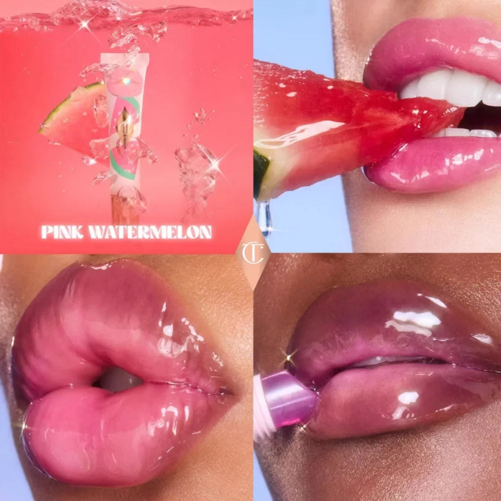 Charlotte Tilbury CT Masque réparateur hydratant pour les lèvres, baume éclaircissant et exfoliant pour les lèvres, rouge à lèvres solide effet gelée, gloss à lèvres
