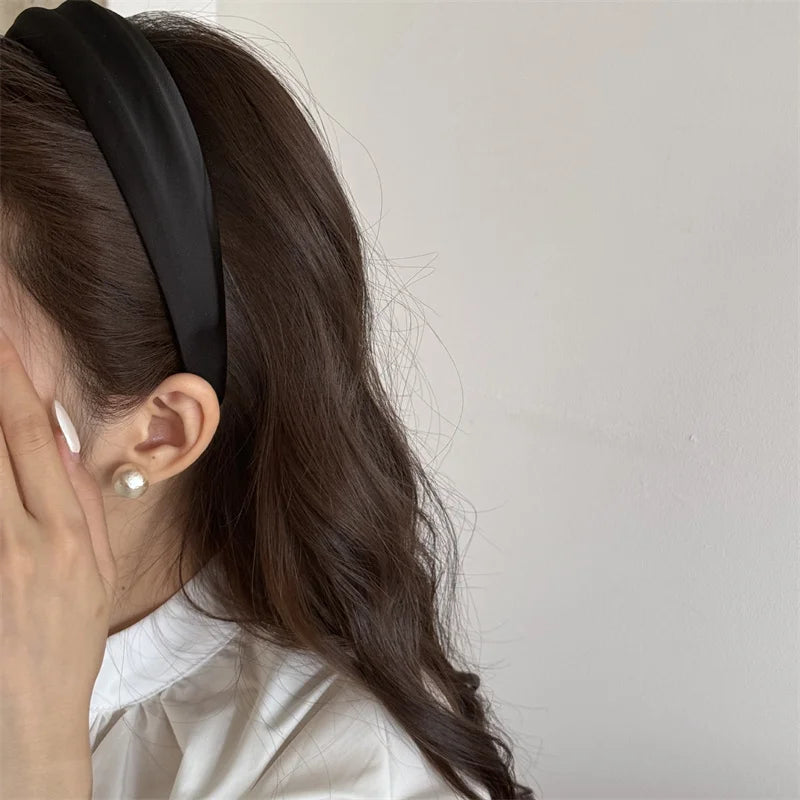 Serre-têtes élégants pour femmes à crête haute, larges, en tissu satiné, accessoires de mode pour cheveux, pour le quotidien et les fêtes