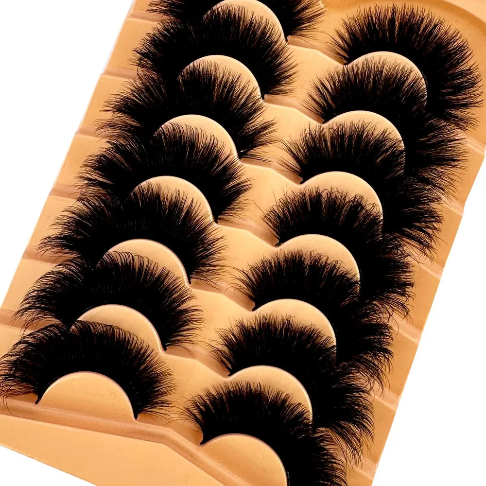 Nouveau 7 paires de faux cils épais, simulation 3D en fourrure de vison, faux cils dramatiques, vente en gros, fabrication de faux cils pleine ligne