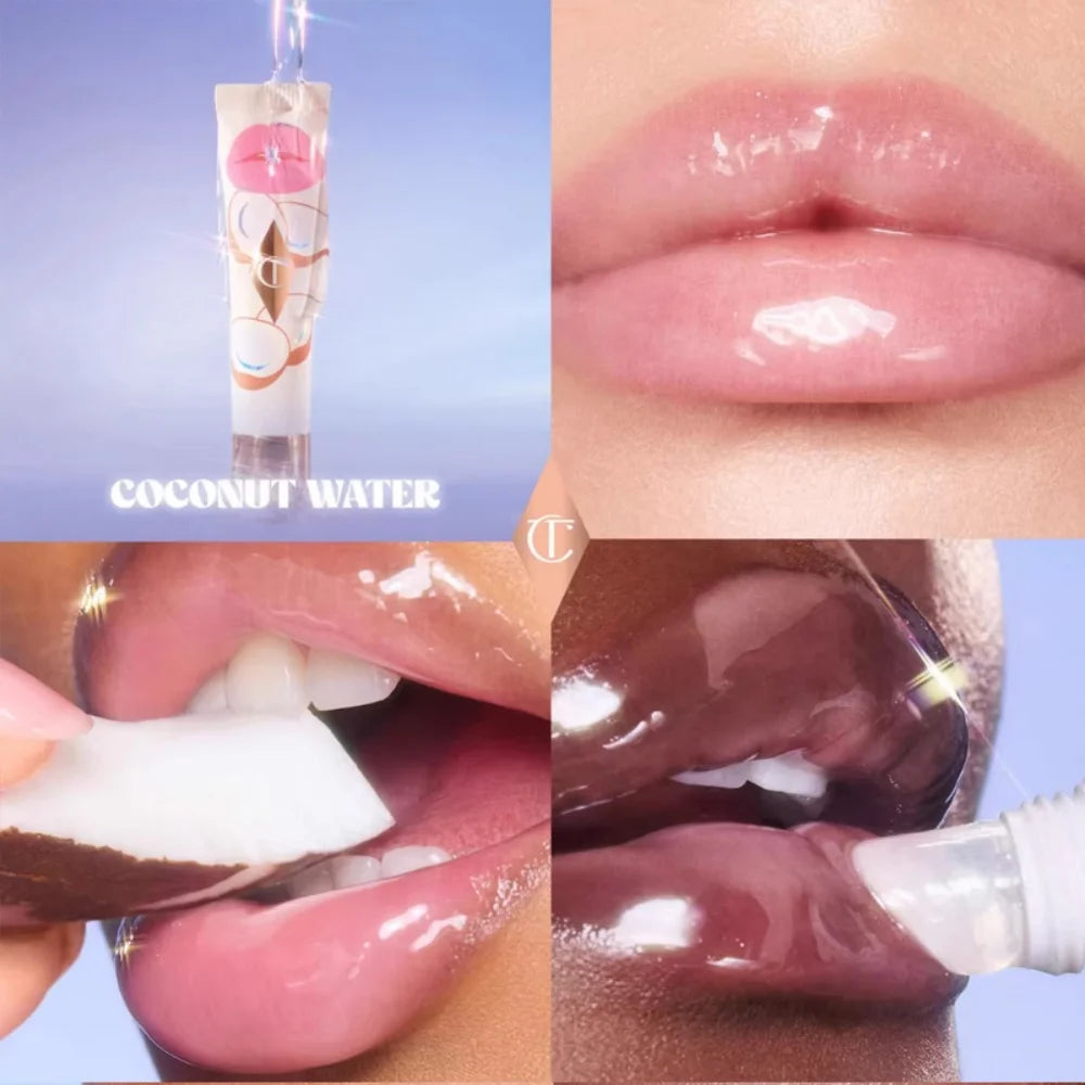 Charlotte Tilbury CT Masque réparateur hydratant pour les lèvres, baume éclaircissant et exfoliant pour les lèvres, rouge à lèvres solide effet gelée, gloss à lèvres