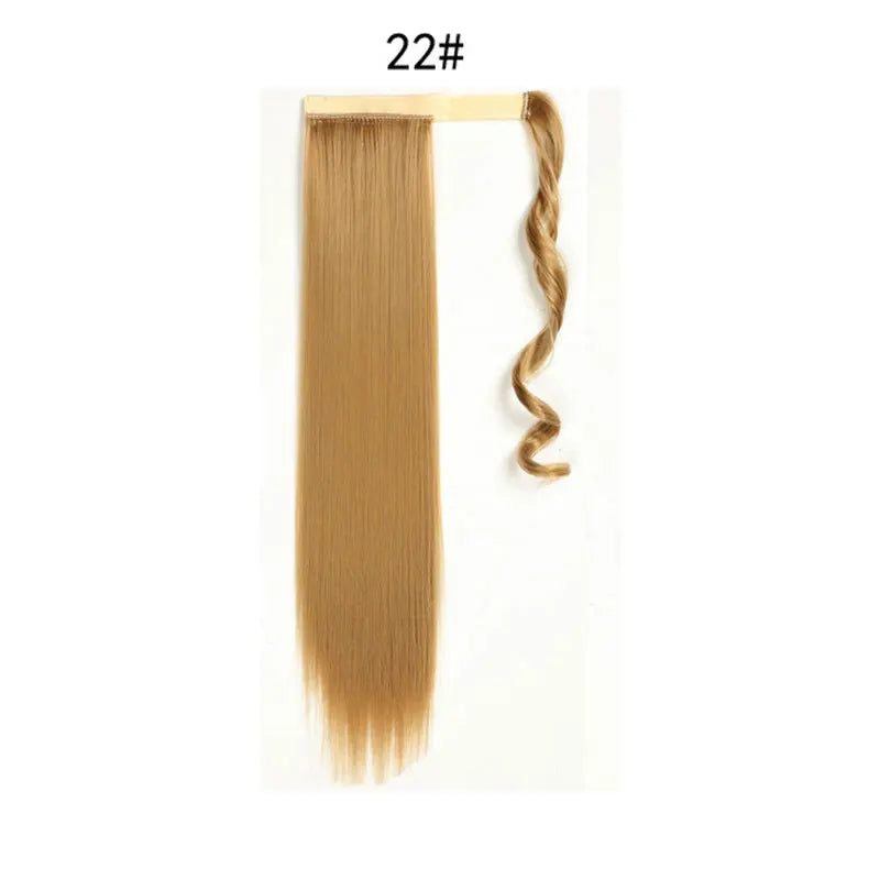 Extensions de Queue de Cheval Synthétiques pour Femme et Fille, Postiche Rond et Long