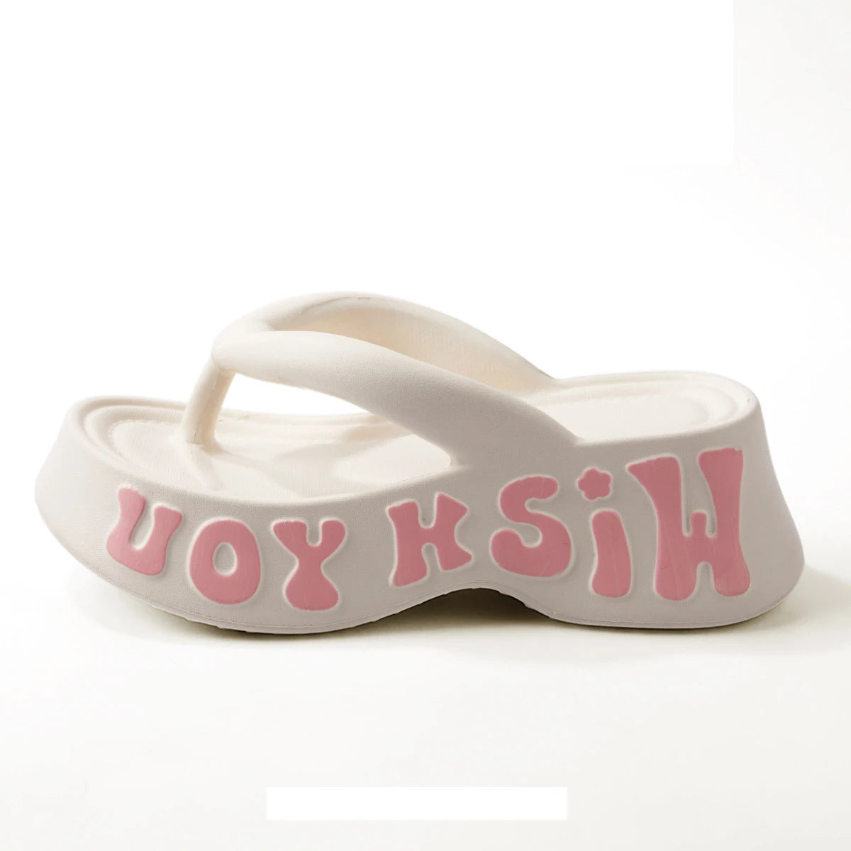 Sandales compensées antidérapantes pour femmes, nouvelle collection été 2026, en EVA, style claquettes de plage, avec lettres, simples et rehaussantes
