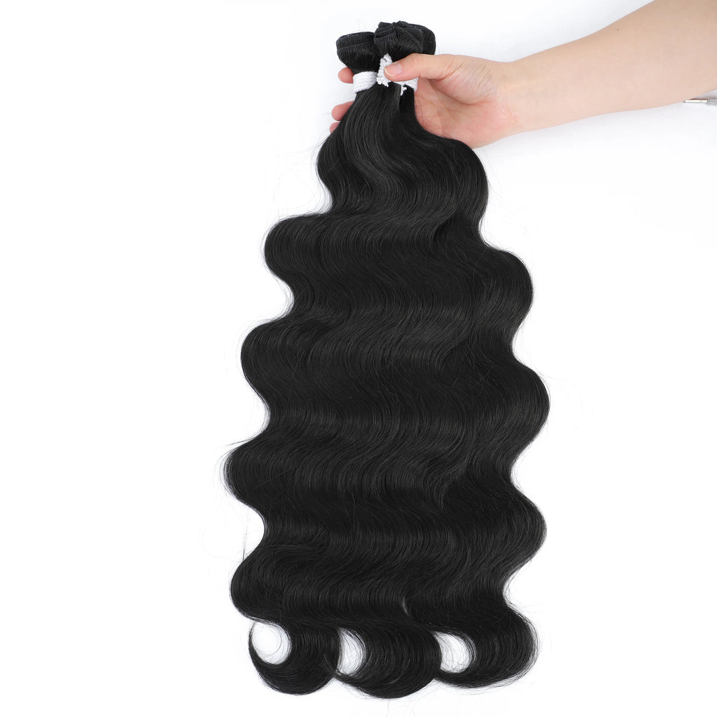 Mèches synthétiques Body Wave colorées 613, Extensions capillaires naturelles blondes Piano, queue de cheval épaisse ombrée, tissage de cheveux amples et profonds