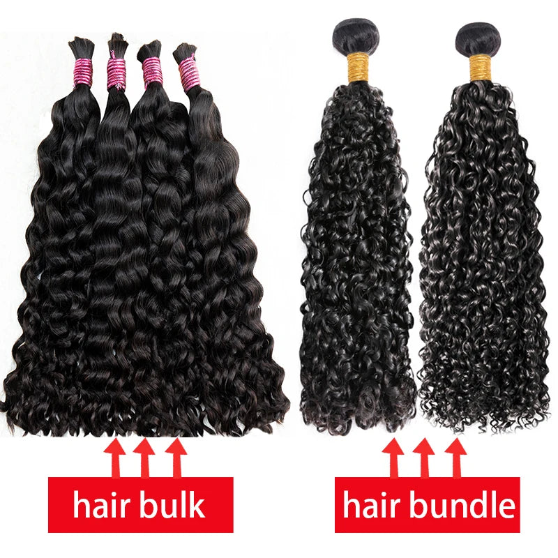 Cheveux indiens profonds lâches 100% vrais cheveux Remy en vrac non transformés sans trame bouclés Extensions de cheveux humains tissage cheveux pour les femmes tressage