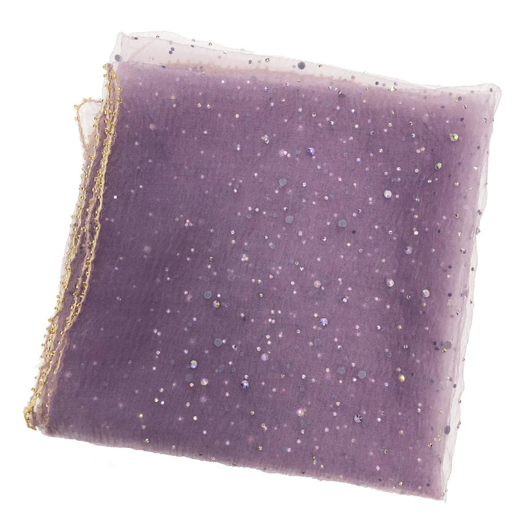 Bandana à paillettes colorées à la mode, écharpe de tête Ultra-fine et respirante, Protection solaire d'été, 80cm x 80cm