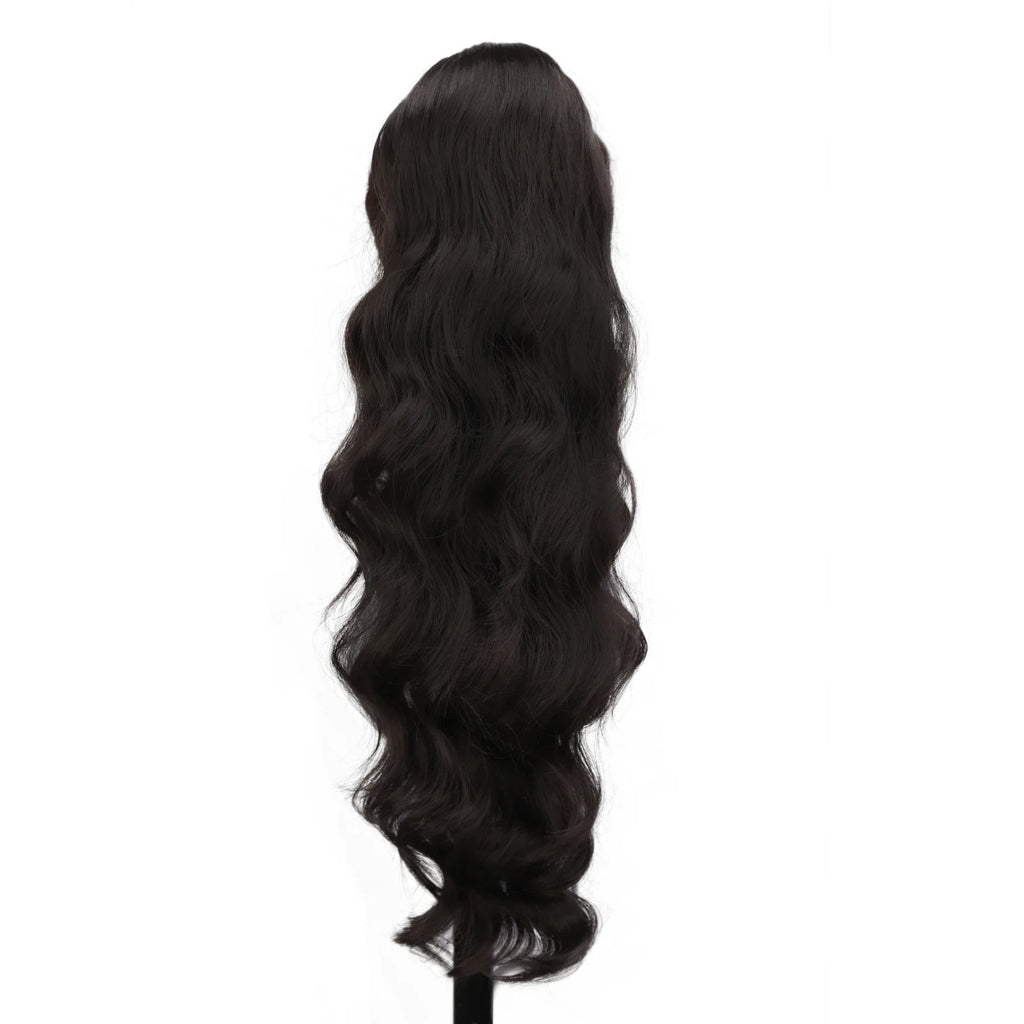 Extension de Cheveux Queue de Cheval Ondulée pour Femme, 24 Pouces, Longue Ondulation, Proximité Wstring, réinitialisation en Queue de Cheval Rouge, Fausse Queue de Cheval, Postiche
