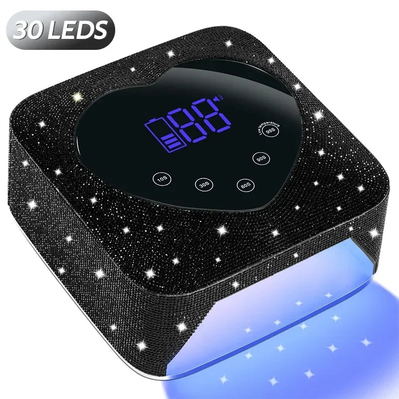Lampe UV à ongles sans fil rechargeable, 30 LED, sèche-ongles avec 5 réglages de minuterie, cabine UV pour manucure, lumière de salon pour ongles, outils de salon de manucure.