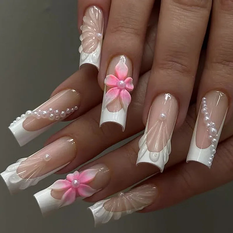 Faux Ongles Longs Bruns N64.Glitter Ballet Wearable, Design Français, Presse Complète sur Nail Ins, Nail Tips Art, 24Pcs