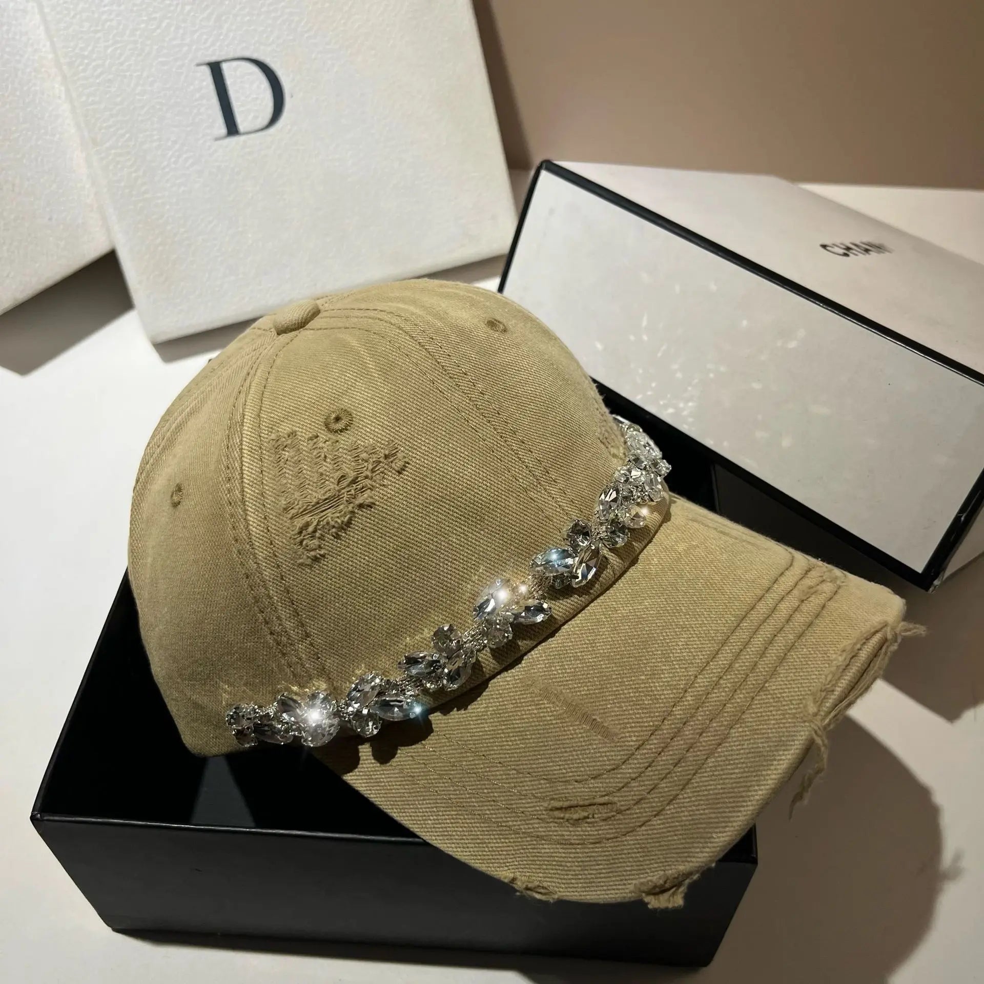 Chapeaux de Baseball en strass pour femmes, haute qualité, mode coréenne, extérieur, respirant, confortable, couleur unie, chapeaux de Protection solaire