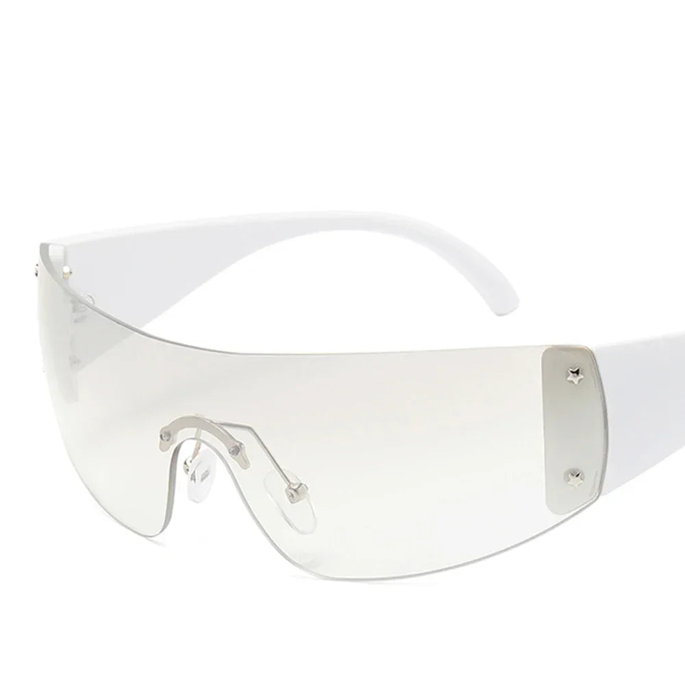 Lunettes de soleil Hip Hop irrégulières uniques pour femmes nouvelle marque rayure jambe Arc Cool lunettes de soleil hommes Vintage gothique nuances lunettes