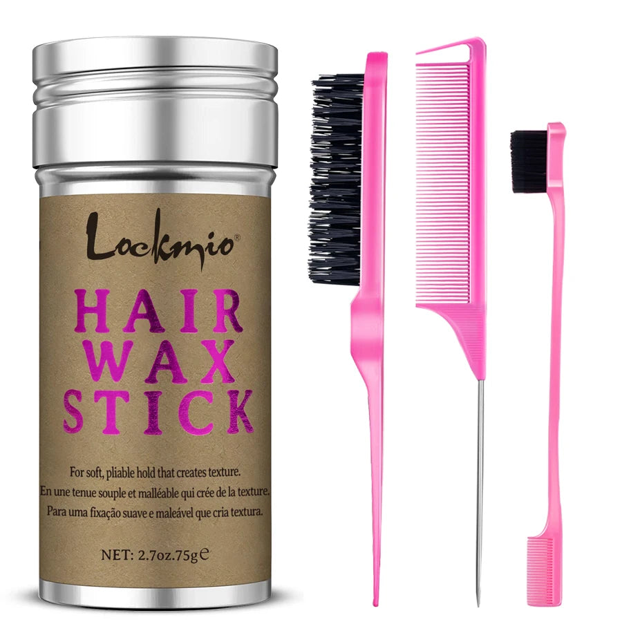 LOCKMIO femmes cheveux cire bâton pour perruques Anti-frisottis points contrôle style cire longue durée lisse cassé dos cheveux pommade crème