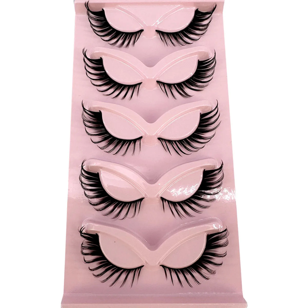 Nouveau cils oeil de chat cils de vison 3D Curl ailé naturel réaliste extrémité en désordre oeil allongé épais faux cils doux faux cils