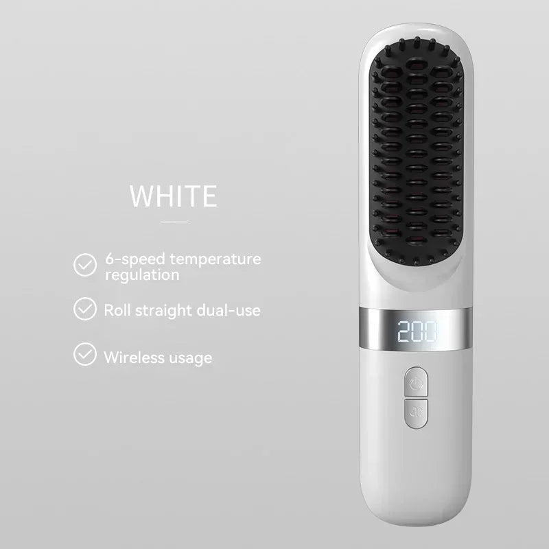 ouveau peigne chauffant électrique multifonction sans fil 2025, lisseur pour cheveux avec technologie à ions négatifs, brosse lissante anti-brûlure pour un coiffage rapide et efficace.