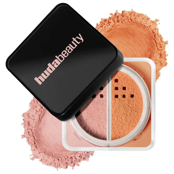 Poudre Libre Éclaircissante HudaBeauty et Correctrice 2 Couleurs Easy Bake – Duo Longue Tenue, Contrôle du Sébum, Maquillage Naturel et Imperméable pour le Visage