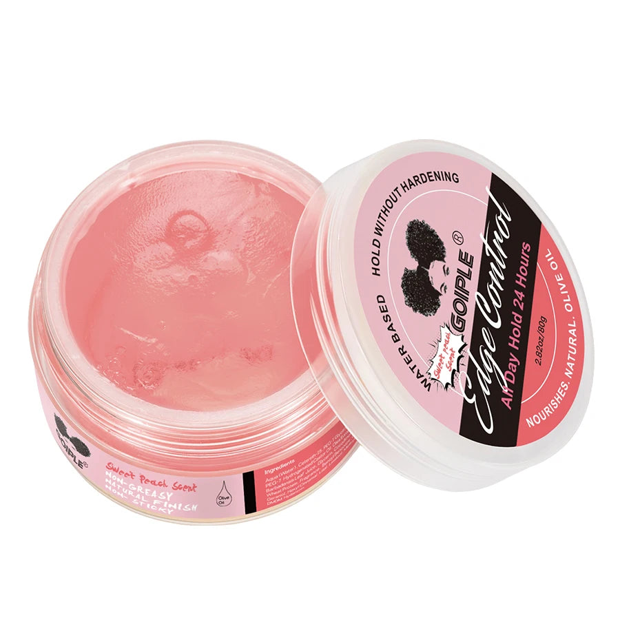 Gel de contrôle des bords à tenue supplémentaire, 80g, pour perruque 4c, 24 heures, Gel de contrôle longue durée, bord non gras, lissant, cire coiffante