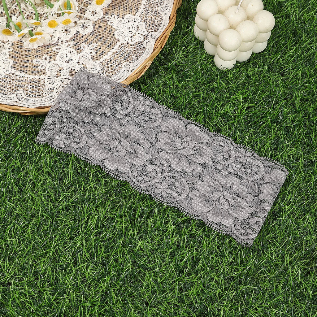 AWAYTR – bandeaux élastiques en dentelle de couleur unie, large nœud en tissu, accessoires pour cheveux pour femmes, couvre-chef de fête