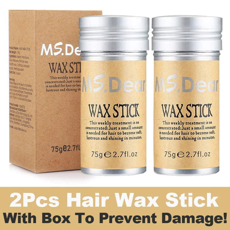 Stick de cire coiffante pour cheveux et perruques, formule professionnelle sous forme de gel-crème non grasse. Idéal pour lisser et discipliner les cheveux rebelles, les frisottis et les petits cheveux cassés. Convient aux hommes et aux femmes