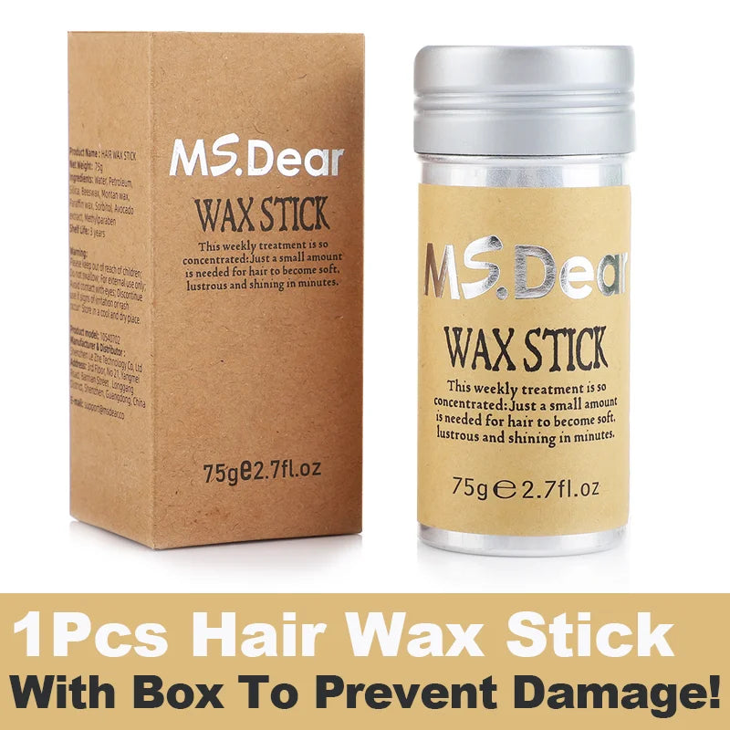 Stick de cire coiffante pour cheveux et perruques, formule professionnelle sous forme de gel-crème non grasse. Idéal pour lisser et discipliner les cheveux rebelles, les frisottis et les petits cheveux cassés. Convient aux hommes et aux femmes