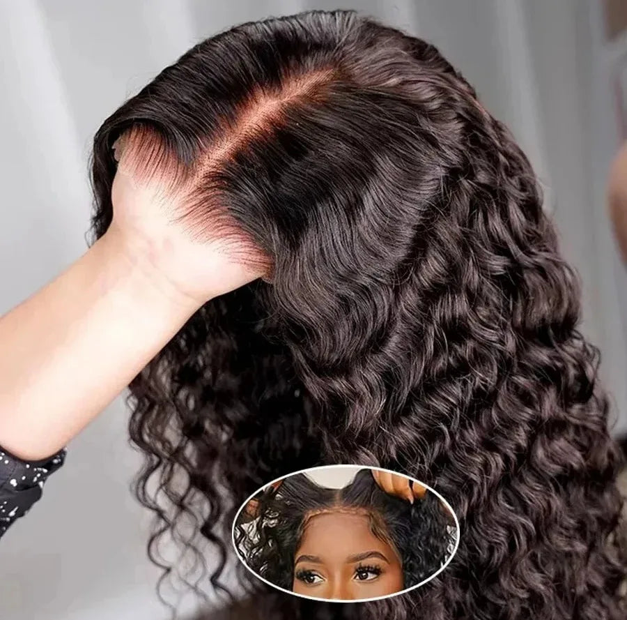 180 Density 6x4 5x5 Glueless Wig Deep Wave Human Hair Lace Closure Wig For Black Women On Sale Remy Human Hair Wigs