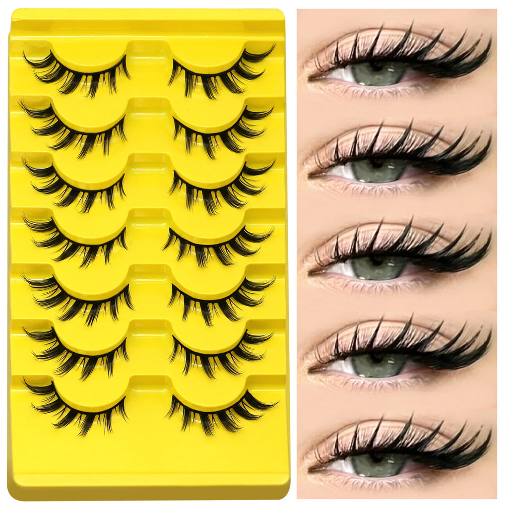 Groinneya Natural manga faux cils oeil de chat cils 3D dramatique martre douce extension de cils faux cils outil de maquillage