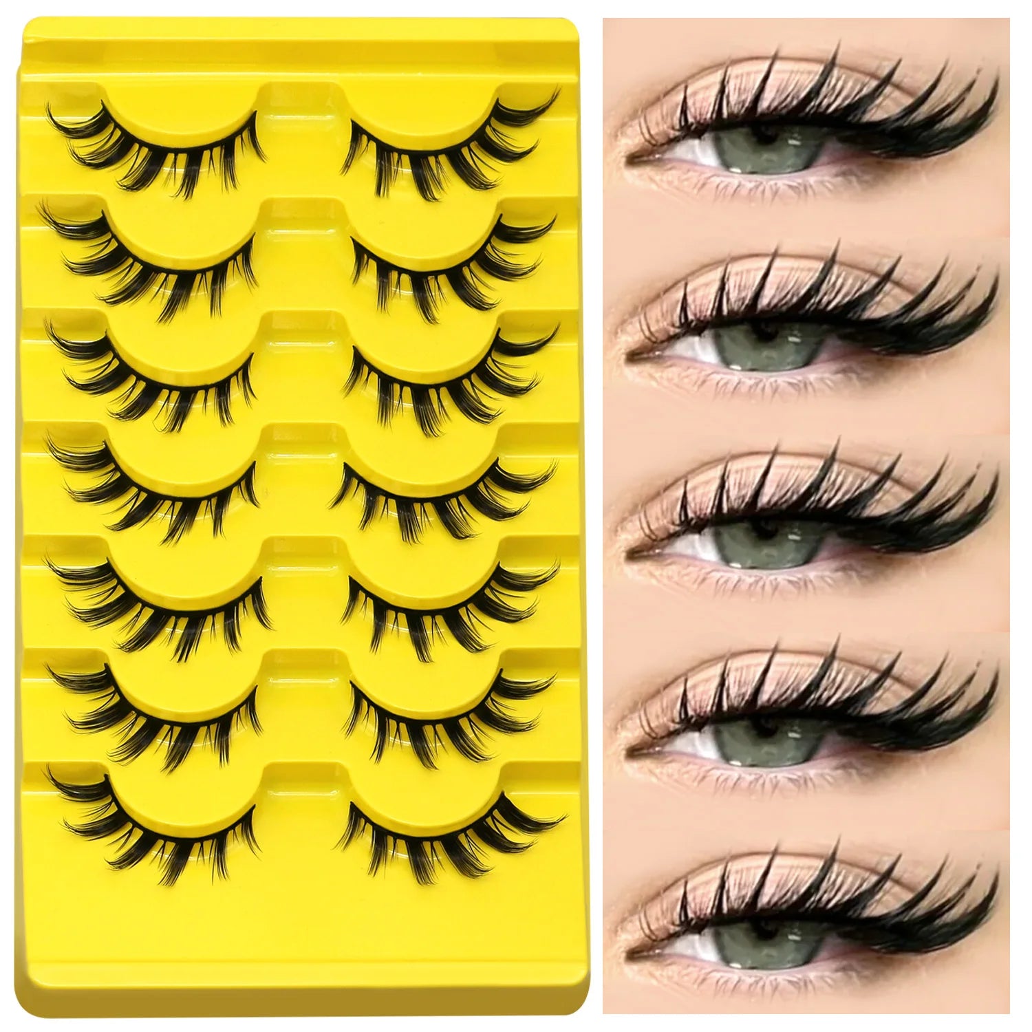Groinneya Natural manga faux cils oeil de chat cils 3D dramatique martre douce extension de cils faux cils outil de maquillage