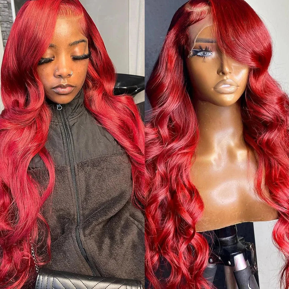 Perruque Lace Front 13x6 Ginger Orange en cheveux humains, texture Body Wave, dentelle transparente 13x4 ou 13x6, pour un effet naturel, lumineux et tendance.