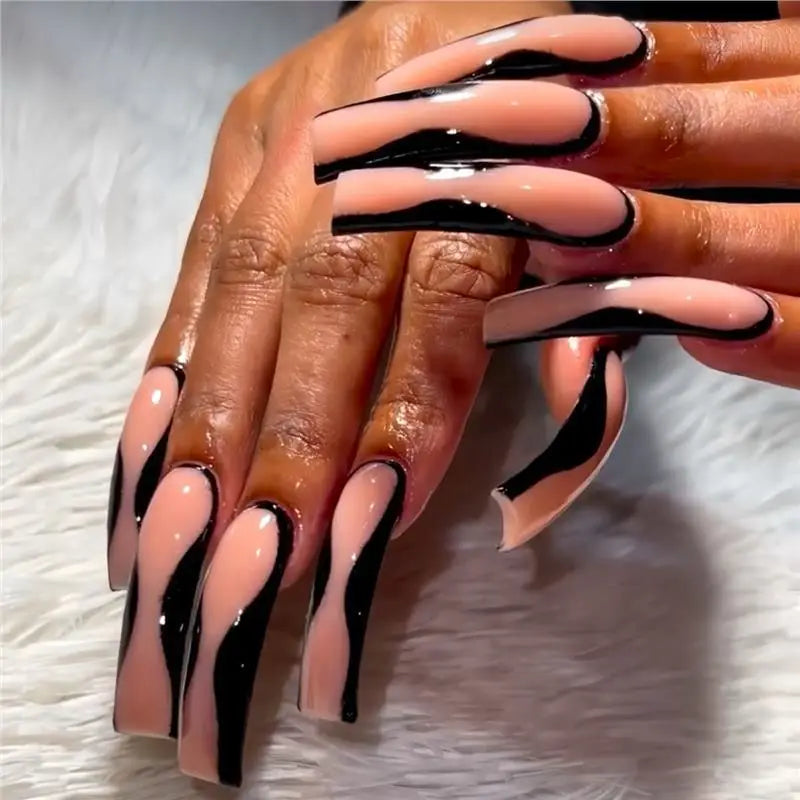 Faux ongles longs et courbés rouge vif, 20 pièces, amovibles, patchs de manucure, charmes, couverture complète, en acrylique, à presser, pour femmes