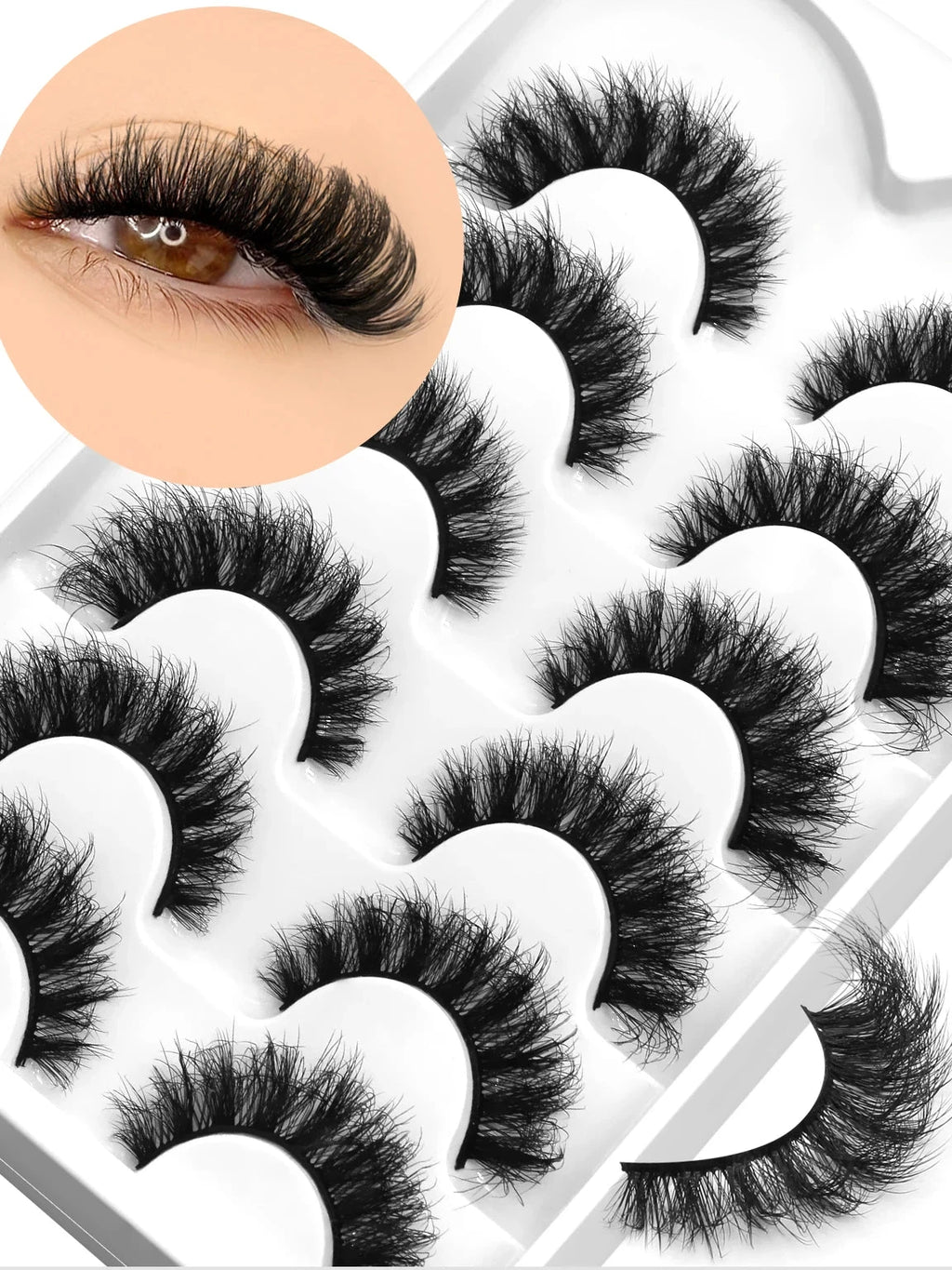 Faux cils effet œil de chat, légers et duveteux pour un regard intense et élégant. Bande de cils réutilisable au rendu naturel, idéale pour le maquillage quotidien ou les occasions spéciales