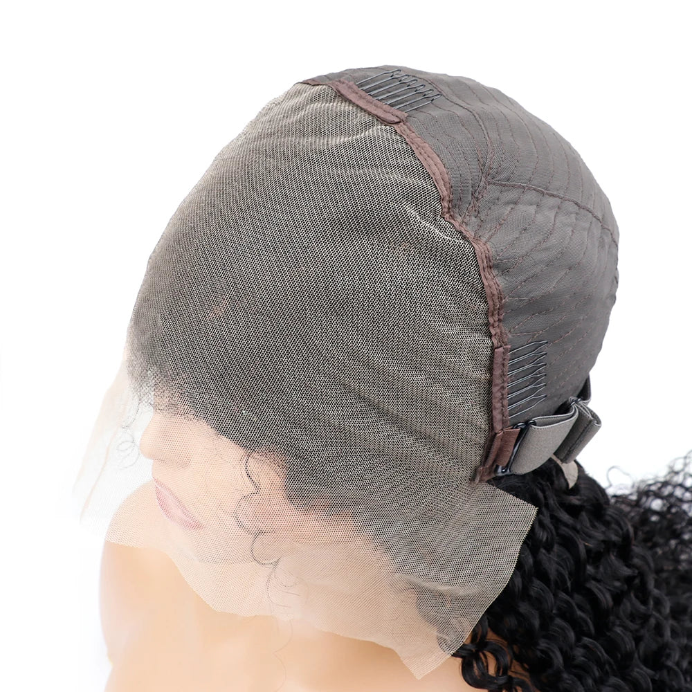 Perruque Cheveux Humains Deep Wave 46 Pouces – Lace Frontale HD 13x6, Ligne de Cheveux Naturelle Pré-Épilée.