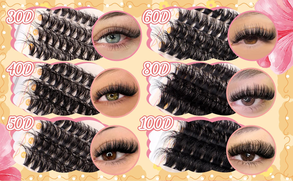 Extensions de cils individuelles, 600 pièces, épaisses et moelleuses, 30D/100D, longueur mixte, bricolage, pour une Application et un retrait faciles