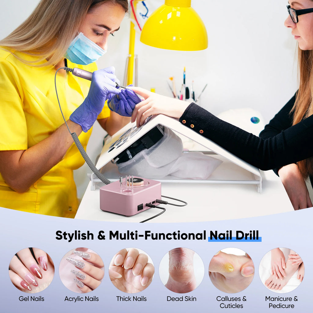 Perceuse à ongles électrique 35000 tr/min, Machine de manucure professionnelle avec moteur sans balais, ensemble de ponceuse à ongles, équipement de polissage pour Salon de manucure