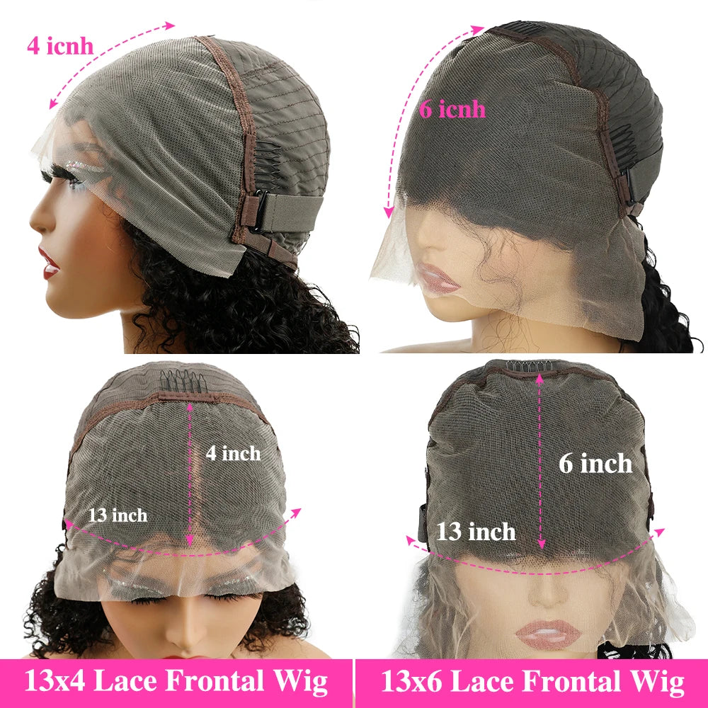 Perruque Cheveux Humains Deep Wave 46 Pouces – Lace Frontale HD 13x6, Ligne de Cheveux Naturelle Pré-Épilée.