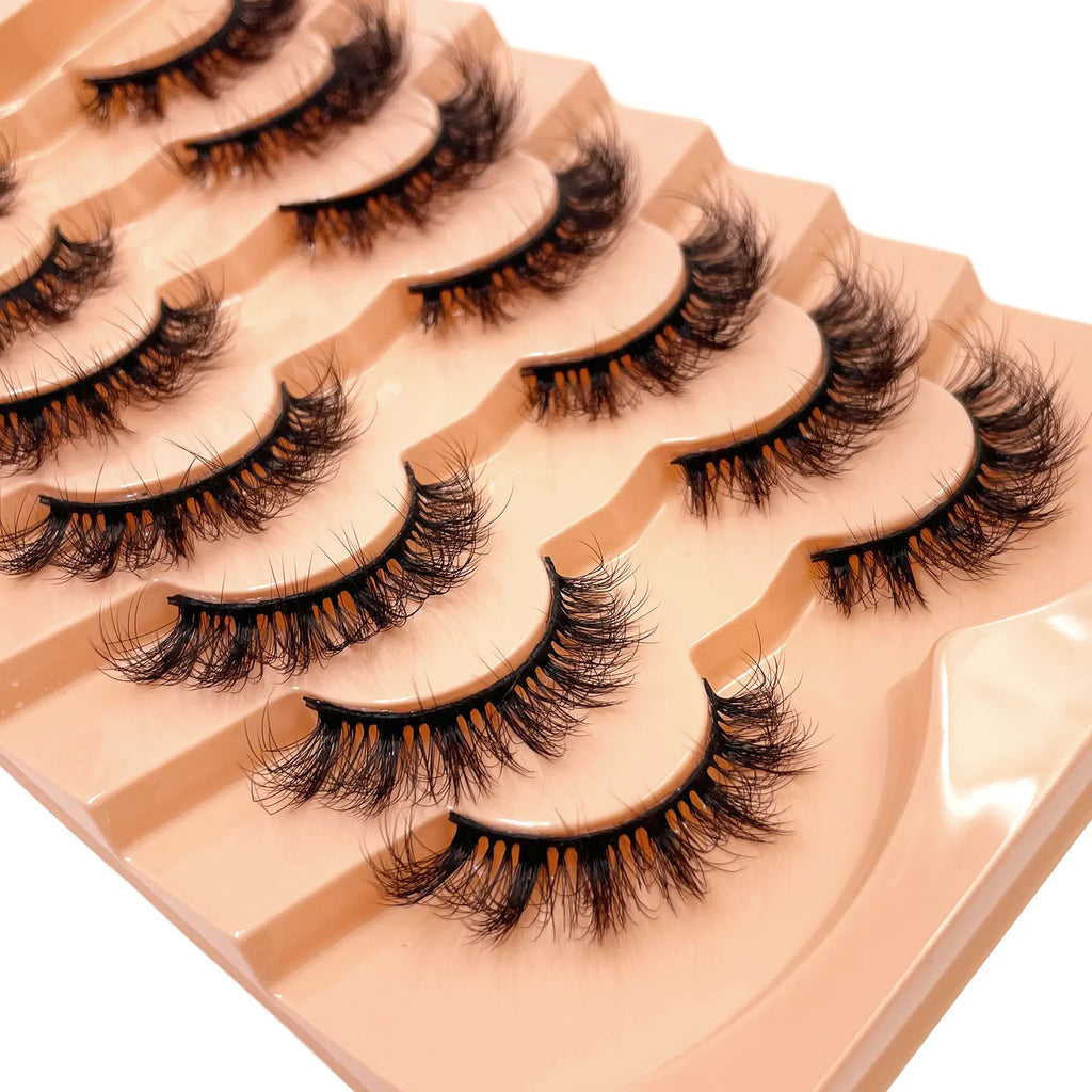 Nouveau 7 paires de faux cils épais, simulation 3D en fourrure de vison, faux cils dramatiques, vente en gros, fabrication de faux cils pleine ligne