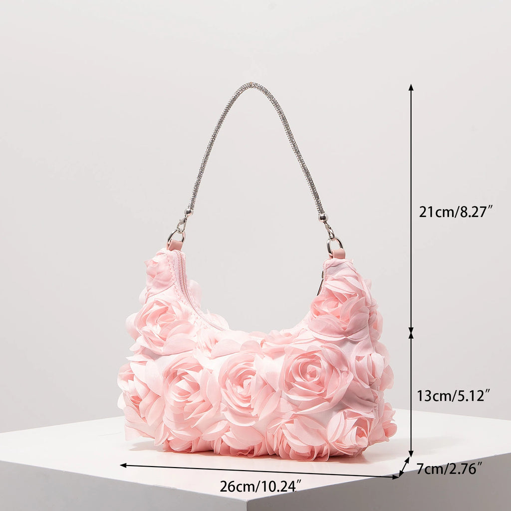 Sac à bandoulière à motif floral, idéal pour les femmes élégantes. Parfait pour les soirées de gala, les fêtes, les bals de fin d’année, les mariages et autres occasions spéciales.