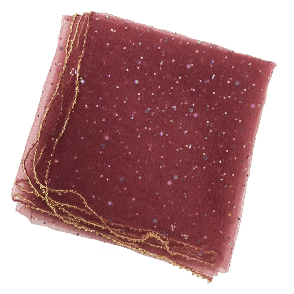 Bandana à paillettes colorées à la mode, écharpe de tête Ultra-fine et respirante, Protection solaire d'été, 80cm x 80cm