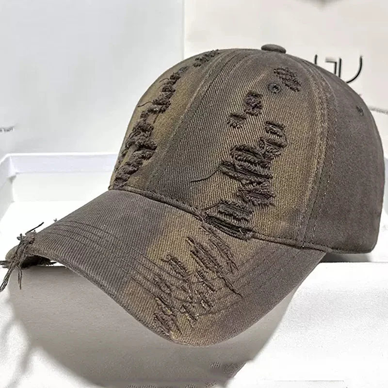 Nouveaux chapeaux de baseball à bords déchirés pour hommes et femmes, vieux casquettes à bord incurvé, ombre décontractée personnalisée, protection solaire d'extérieur, chapeaux Hip Hop