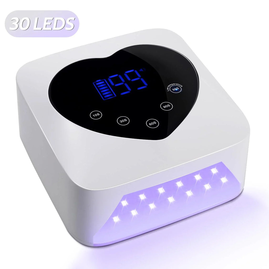 Lampe UV à ongles sans fil rechargeable, 30 LED, sèche-ongles avec 5 réglages de minuterie, cabine UV pour manucure, lumière de salon pour ongles, outils de salon de manucure.