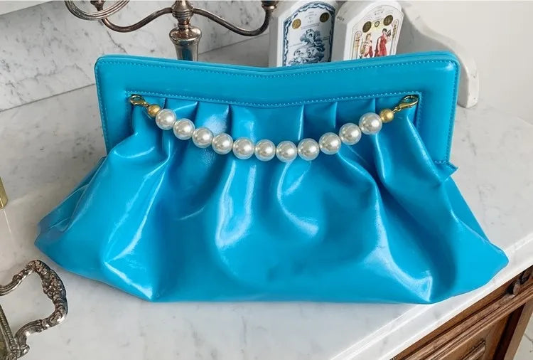 Pochette de Soirée Élégante pour Femme avec Chaîne de Perles, Sac à Main Python, Pochette de Banquet, Sacs à Main pour Dames