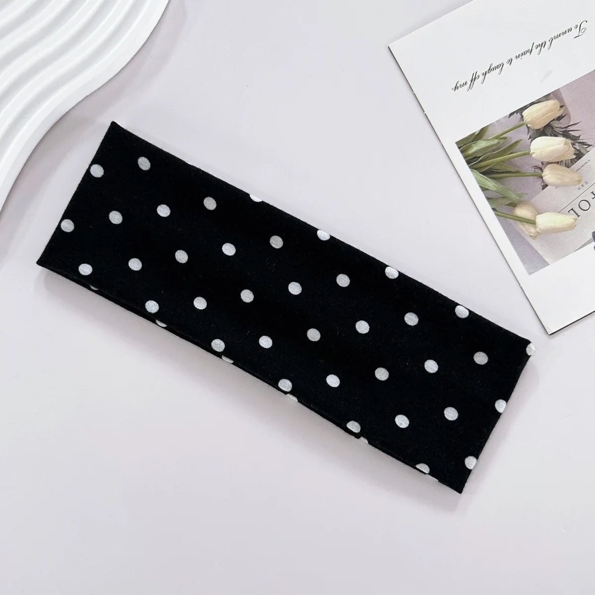 Bandeaux larges pour femmes, style Y2K Rétro Bohème, extensibles à pois, mode coréenne Ins, pour le yoga, le sport et les sorties, accessoires capillaires