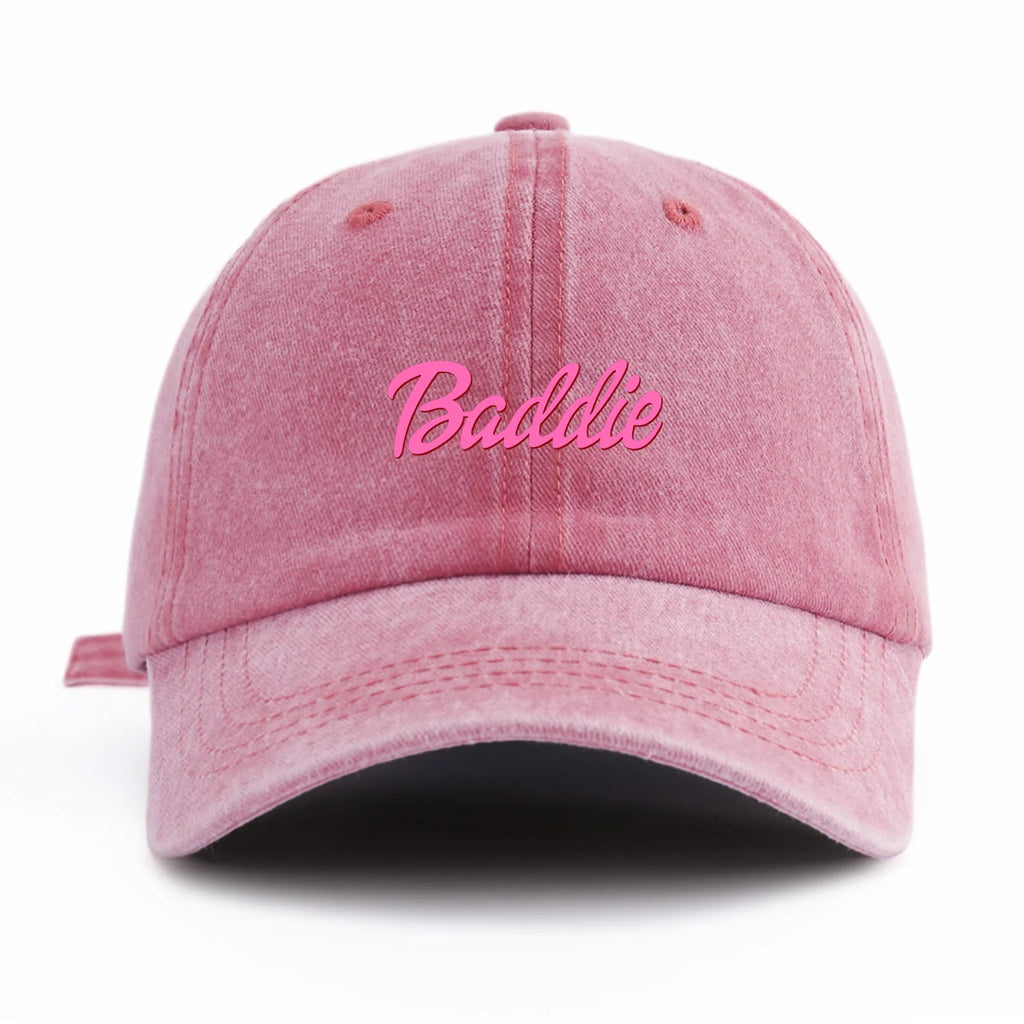 Casquette de Baseball délavée imprimée Baddie pour adultes, Style rétro minimaliste, décontracté, parfait comme cadeau, 1 pièce