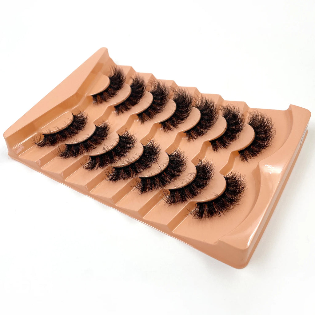 Nouveau 7 paires de faux cils épais, simulation 3D en fourrure de vison, faux cils dramatiques, vente en gros, fabrication de faux cils pleine ligne