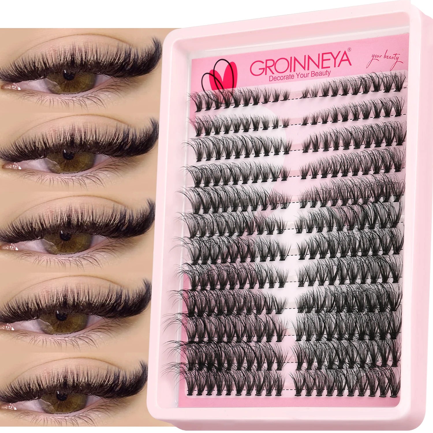 Cils en grappes effet œil de chat

Extensions de cils individuelles légères et aériennes, effet volume et fourni. Cils en grappes duveteux pour un regard intense et élégant. Idéals pour une pose DIY (à faire soi-même) et pour un maquillage des yeux nature