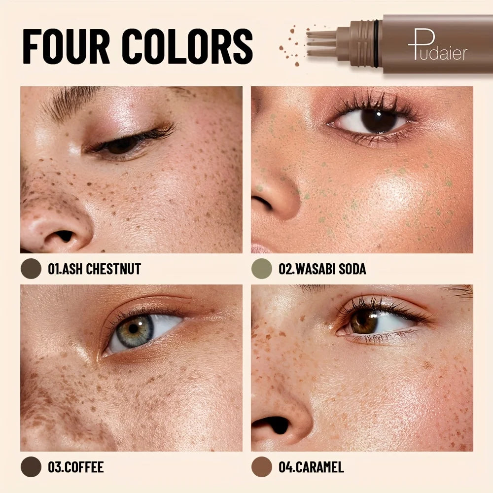 Stylo de maquillage tampon de taches de rousseur imperméable, taches de rousseur à points d'aspect naturel, longue durée, résistant à la sueur, adapté aux débutants