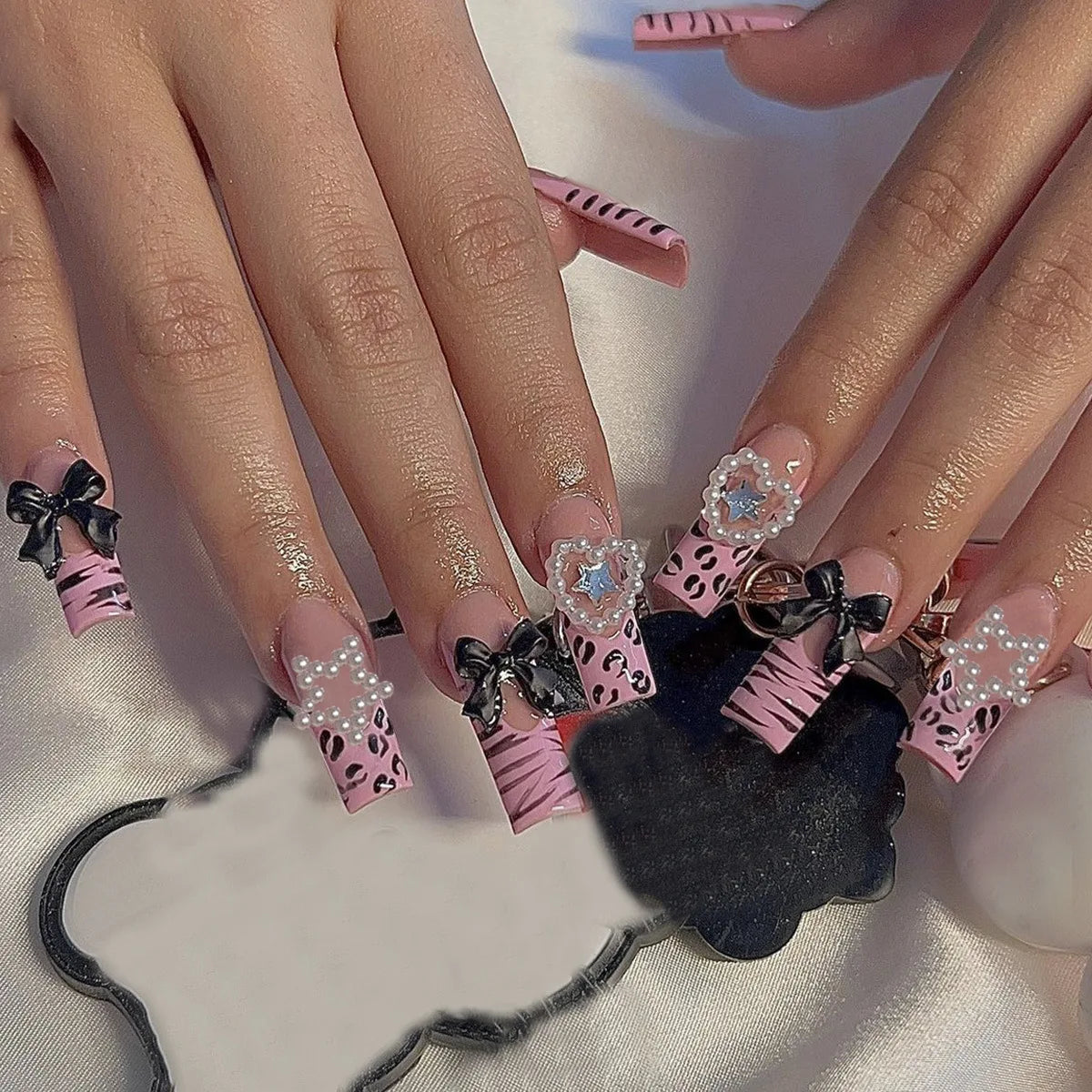 Faux Ongles Longs Bruns N64.Glitter Ballet Wearable, Design Français, Presse Complète sur Nail Ins, Nail Tips Art, 24Pcs